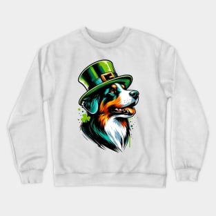 Appenzeller Sennenhund Embraces Saint Patrick's Day Crewneck Sweatshirt